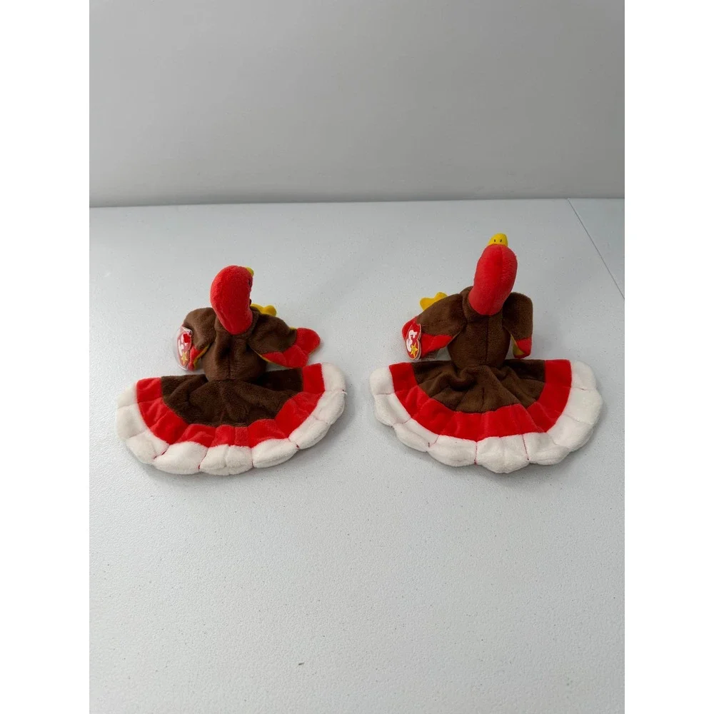 Ty Beanie Babies Gobbles Turkey Plush 1996 Vintage Thanksgiving Brown Red 9 inch